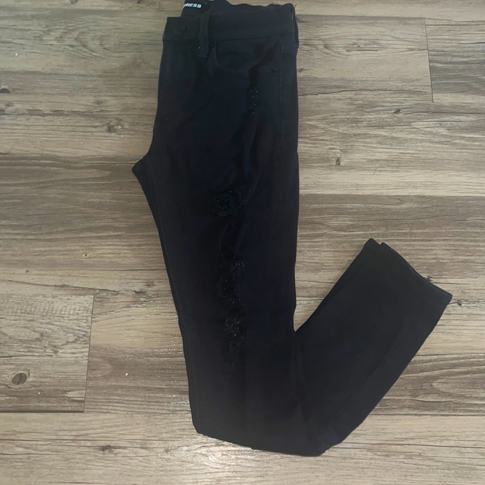 Express black skinny jeans